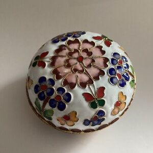 Vintage  Cloisonné Trinket Box with Butterflies